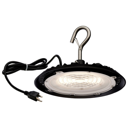 Satco | 65-961 | 60 Watt Hi-Pro Shop Light with Plug 8" Dia. 4000K Black