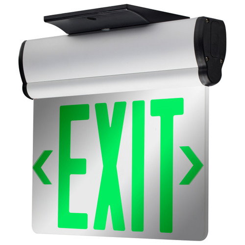 Satco | 67-110 | Green Mirror Edge Lit LED Exit Sign 90min Ni-Cad backup 120/277V