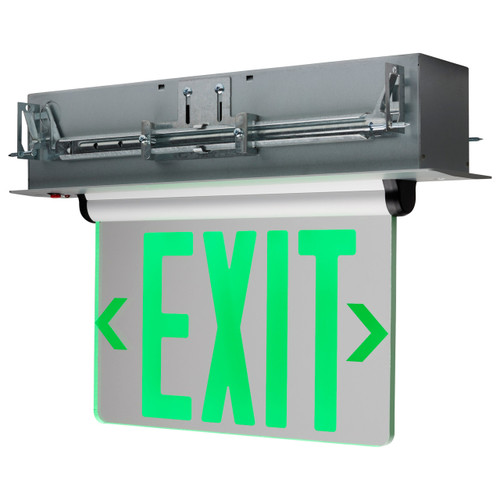 Satco | 67-116 | Green Clear Edge Lit LED Exit Sign 2.94 Watts Single Face 120/277V