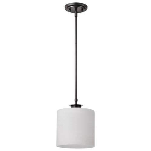 Satco | 60-8036 | Warren 8" Pendant Gun Metal/Satin White