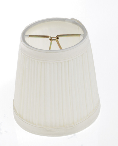 Satco | 90-1271 | Clip On Shade Bone Pleated Round 3" Top 4" Bottom 4" Side