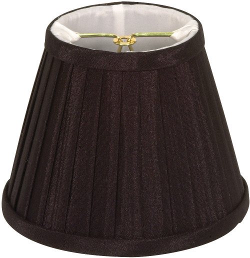 Satco | 90-2365 | Clip On Shade Black Folded Pleat 3" Top 5" Bottom 4" Side