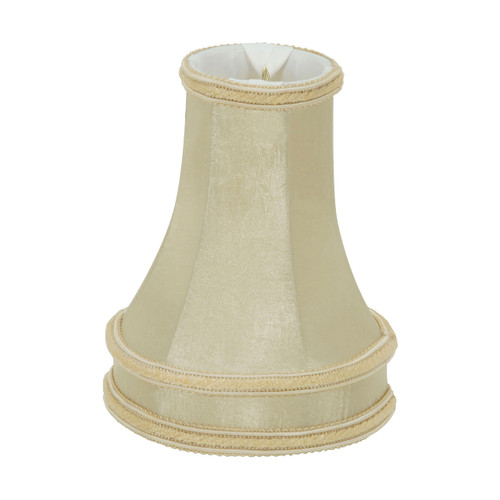 Satco | 90-2525 | Clip On Shade Beige Leather Look 2-1/8" Top 4" Bottom 5-1/8" Side