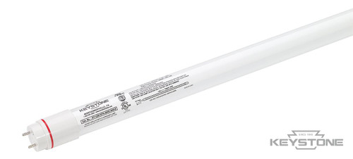 Keystone KT-LED9T8-48G-835-D-CP 9W 4ft LED T8 Tube, 3500K, Ballast Bypass, 120-277V