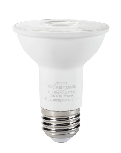 Keystone KT-LED6PAR20-F-940/G2 6.5W LED PAR20 Lamp, 4000K, Dimmable, 120V
