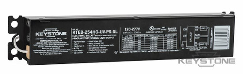 Keystone KTEB-254HO-UV-PS-SL-CP Electronic T5 Ballast for 2 or 1-Lamp F54T5HO, 120-277V