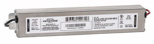 Keystone KTLD-100-UV-24V-MC2-CP 96W LED Driver, 4000mA, 24V, 120-277V