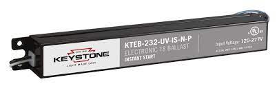 Keystone KTEB-232-UV-IS-N-P-DP Electronic T8 Ballast for 2 or 1-Lamp F32T8, 120-277V