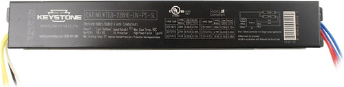 Keystone KTEB-228HE-UV-PS-SL-CP Electronic T5 Ballast for 2 or 1-Lamp F28T5, 120-277V