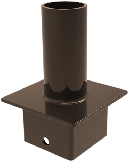 Keystone KT-PMTT-4SQ-SV Pole Mount Single 2 3/8" Tenon, Top Mount Vertical for 4" Square Pole, Bronze