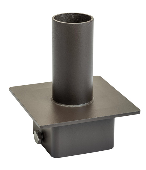 Keystone KT-PMTT-5SQ-SV Pole Mount Single 2 3/8" Tenon, Top Mount Vertical for 5" Square Pole, Bronze