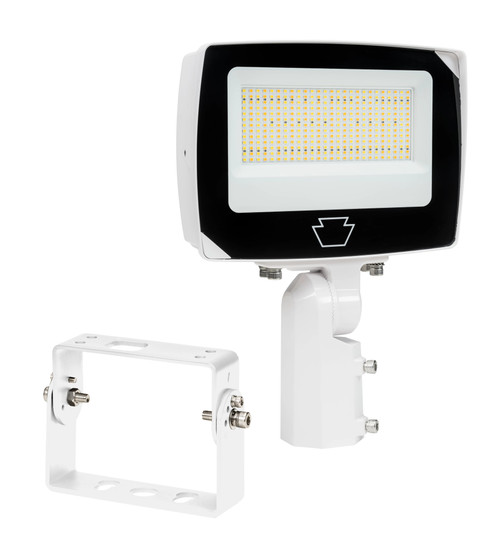 Keystone KT-FLED100PS-R4A-UNV-8CSB-VDIM-W LED Flood Light, 100/90/80W Selectable, 3000/4000/5000K, Dimmable, 120-277V