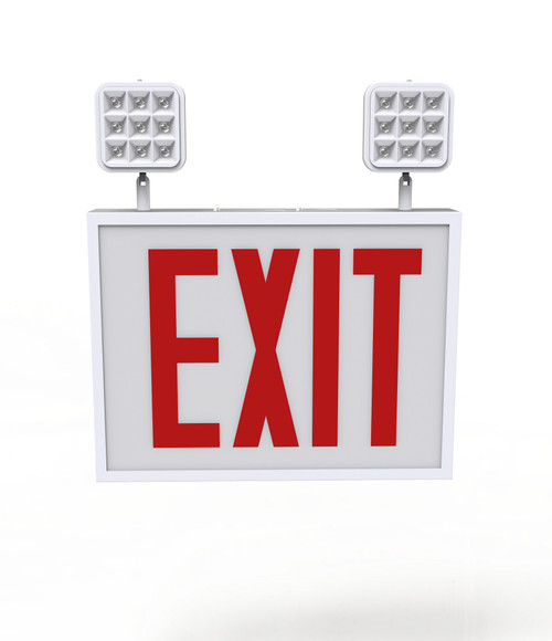 Keystone KT-EC-STCH1-WH1RW-SU-HO LED Exit/Emergency Combo, 6500 + RedK, 120-277V