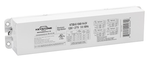 Keystone KTSB-E-1040-14-UV/A Electronic Sign Ballast for 1 to 4-Lamp T12HO - T8HO, 120-277V