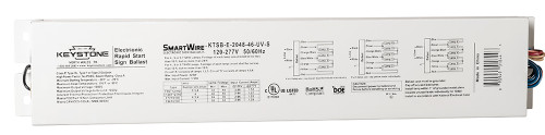 Keystone KTSB-E-2048-46-UV-S-IP Electronic Sign Ballast for 4 to 6-Lamp T12HO / T8HO, 120-277V