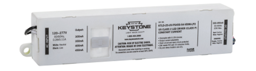 Keystone KTLD-25-UV-PS450-54-VDIM-LP2 25W LED Driver, 300, 350, 400, 450mA, 30-54V, Dimmable, 120-277V