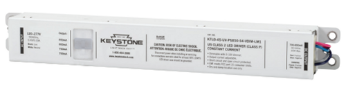 Keystone KTLD-45-UV-PS850-54-VDIM-LM1 45W LED Driver, 700, 750, 800, 850mA, 30-54V, Dimmable, 120-277V