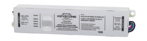 Keystone KTLD-25-UV-PS600-42-VDIM-LP2 25W LED Driver, 450, 500, 550, 600mA, 20-42V, Dimmable, 120-277V