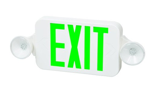 Fulham FHEC30WG FireHorse Exit and Emergency Light Combo, Mini LED, White Housing, Green Letters