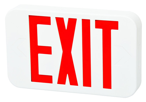 Fulham FHEX20WREM FireHorse Emergency Exit Sign, Mini LED, White housing, Red Letters, Battery Backup