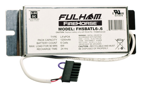 Fulham FHSBATL6-.6 HotSpot2 Battery, 1.2 Amp Hours = 6W for 90 min, for Emergency Lighting
