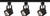 Satco | TK346 | 3 Light MR16 Square Track Kit 4 Line Voltage Black