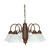 Satco | 60-1291 | 5 Light Chandelier Old Bronze / Alabaster Glass
