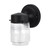 Satco | 62-1573 | 8W 1-Light Porch Wall Mason Jar Fixture 3000K Black Finish Clear