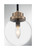 Satco | 60-7121 | Axis 1 Light Pendant Fixture Matte Black Brass Accents