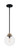 Satco | 60-7121 | Axis 1 Light Pendant Fixture Matte Black Brass Accents