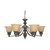Satco | 60-1274 | Empire 6 Light 26 in. Chandelier with Champagne Linen Washed