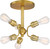 Satco 60-6926 | Faraday; 6 Light; Semi-Flush Fixture; Brushed Brass Finish