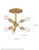 Satco 60-6926 | Faraday; 6 Light; Semi-Flush Fixture; Brushed Brass Finish
