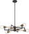 Satco | 60-6976 | Intention 6 Light Chandelier Warm Brass Black Finish