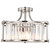 Satco 60-5763 | Krys; 3 Light; Crystal Semi-Flush Fixture with 60W Vintage Lamps Included; Polished Nickel Finish