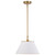 Satco | 60-7412 | Dover 1 Light Medium Pendant White Vintage Brass