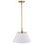 Satco | 60-7412 | Dover 1 Light Medium Pendant White Vintage Brass