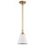 Satco | 60-7409 | Dover 1 Light Small Pendant White Vintage Brass