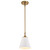 Satco | 60-7409 | Dover 1 Light Small Pendant White Vintage Brass