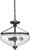 Satco | 60-5544 | Laurel 3 Light Semi-Flush with Clear Seeded Glass