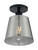 Satco | 60-7333 | Motif 1 Light 7 in. Semi-Flush Black