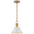 Satco | 60-7526 | Outpost Large Pendant Matte White/Burnished Brass