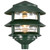 Satco | SF77-323 | Pagoda Garden Fixture Small Hood 1 Light 2 Tier Green Finish