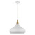 Satco 60-7518 | Phoenix; 1 Light; Large Pendant; Matte White with Burnished Brass