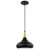 Satco 60-7511 | Phoenix; 1 Light; Small Pendant; Matte Black with Burnished Brass