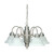 Satco | 60-1290 | 5 Light Chandelier Brushed Nickel / Alabaster Glass