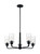 Satco | 60-7275 | Sommerset 5 Light Chandelier Fixture Matte Black Finish Clear Glass
