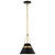 Satco | 60-7767 | Adina Small Pendant Matte Black/Natural Brass Finish
