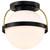 Satco | 60-7770 | Lakeshore 1 Light Small Flush Matte Black & Natural Brass
