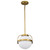 Satco | 60-7783 | Lakeshore Small Pendant Natural Brass Finish/White Opal Glass